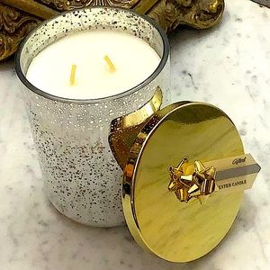 DW HOME CANDLE SILVER SPUCE GIFTED BOW 2 WICK 15 Oz NEW GOLD